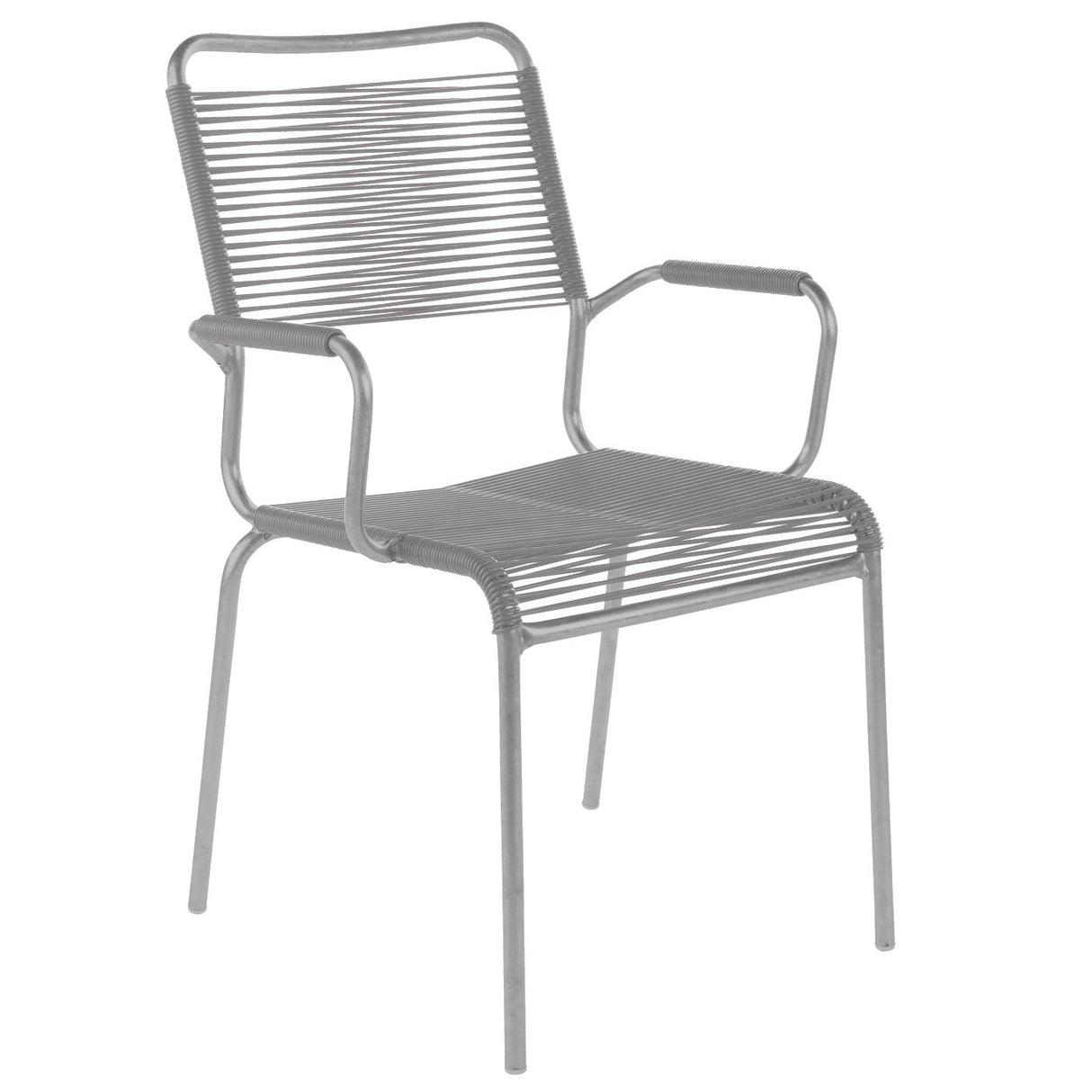 Schaffner Rigi Fauteuil Spaghetti avec accoudoirs Gris Argent 78 Gris Argent 78