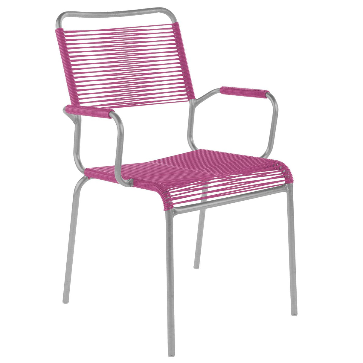 Schaffner Rigi Fauteuil Spaghetti avec accoudoirs Gris Argent 78 Rose 41