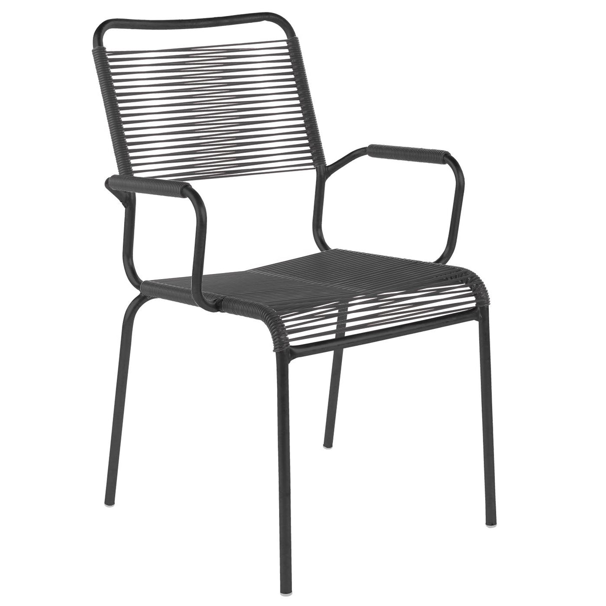 Schaffner Rigi Fauteuil Spaghetti avec accoudoirs Noir 91 Anthracite 77