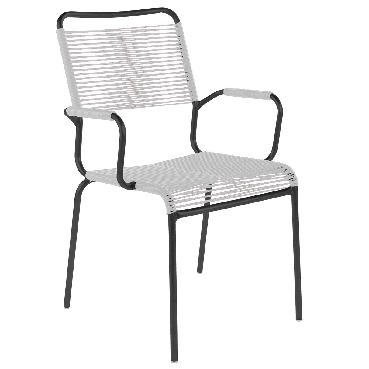 Schaffner Rigi Fauteuil Spaghetti avec accoudoirs Noir 91 Blanc 90