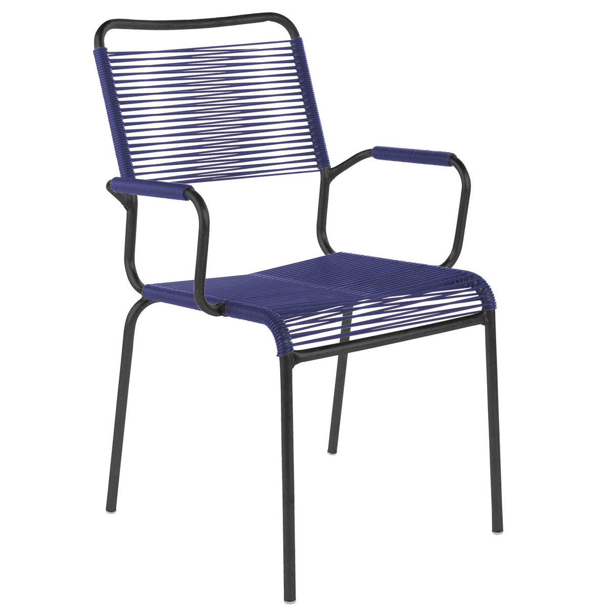 Schaffner Rigi Fauteuil Spaghetti avec accoudoirs Noir 91 Bleu 53