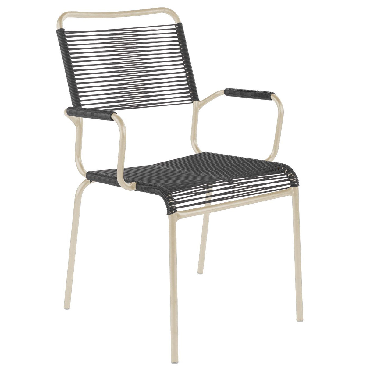 Schaffner Rigi Fauteuil Spaghetti avec accoudoirs Sable Pastel 15 Anthracite 77
