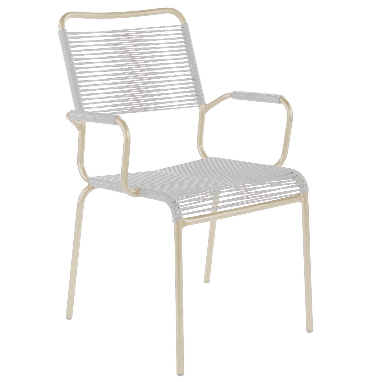 Schaffner Rigi Fauteuil Spaghetti avec accoudoirs Sable Pastel 15 Blanc 90