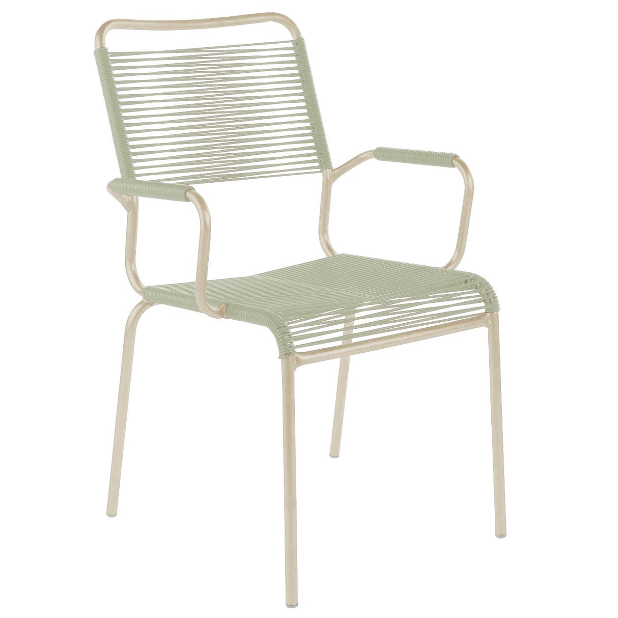 Schaffner Rigi Fauteuil Spaghetti avec accoudoirs Sable Pastel 15 Vert pastel 64