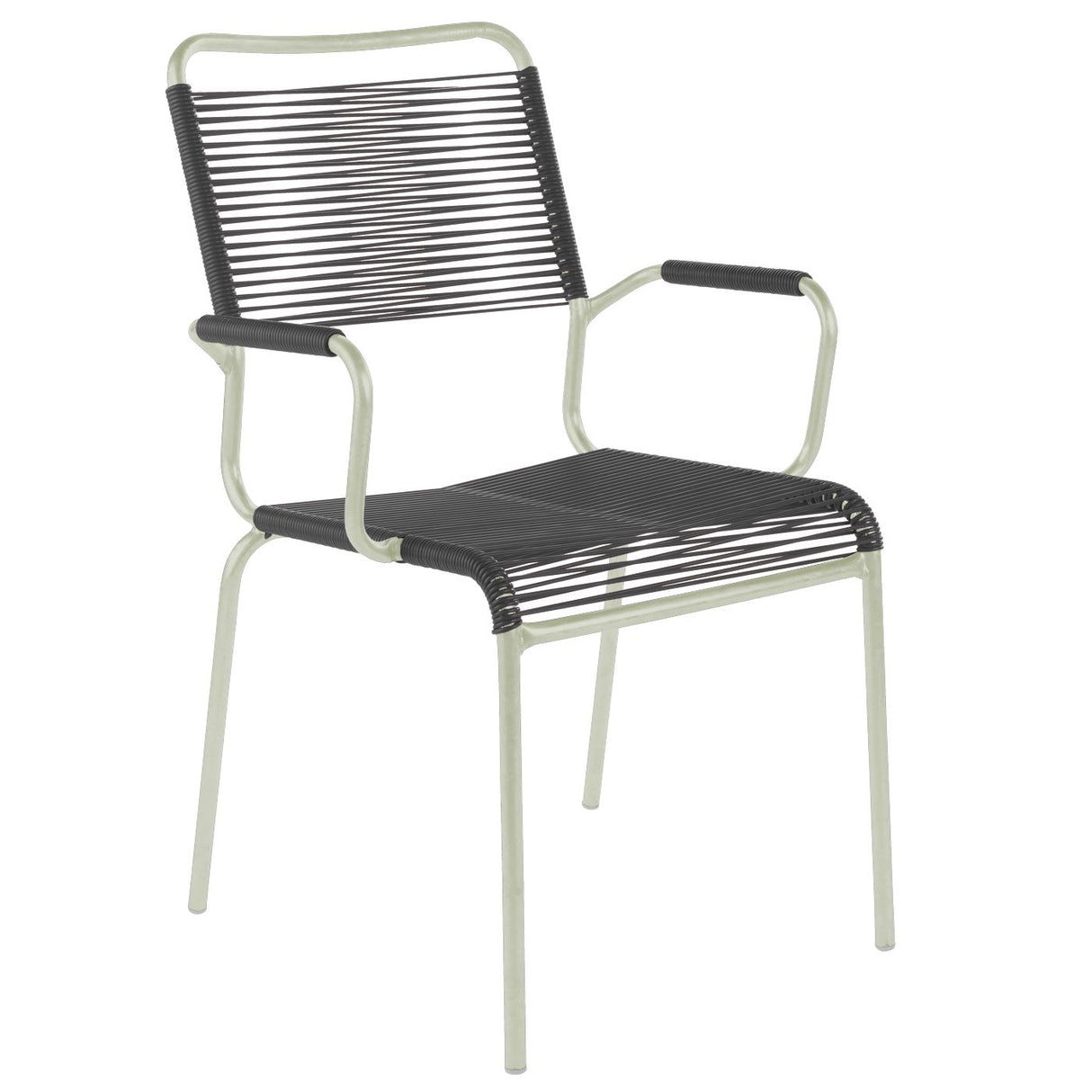 Schaffner Rigi Fauteuil Spaghetti avec accoudoirs Vert Pastel 64 Anthracite 77