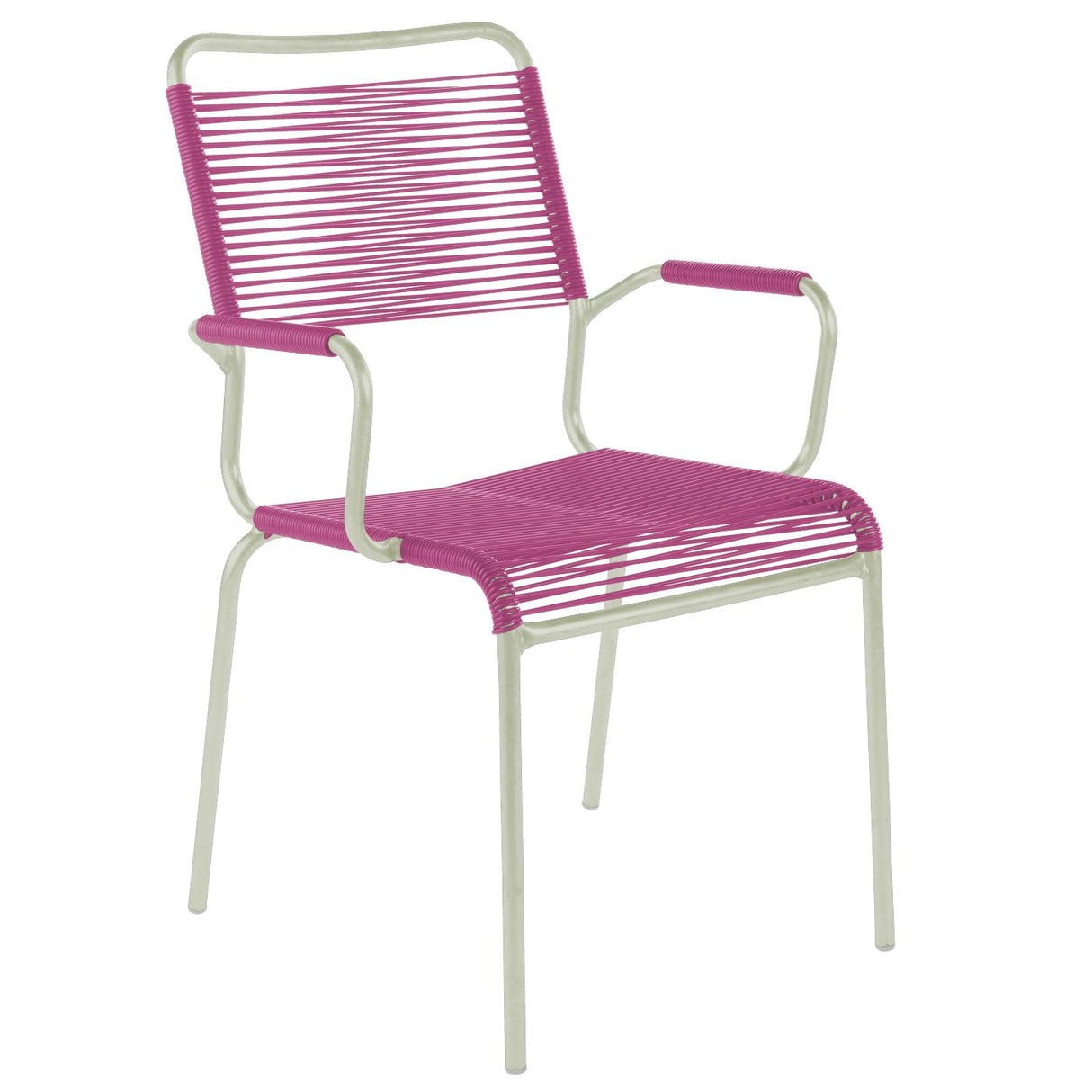 Schaffner Rigi Fauteuil Spaghetti avec accoudoirs Vert Pastel 64 Rose 41