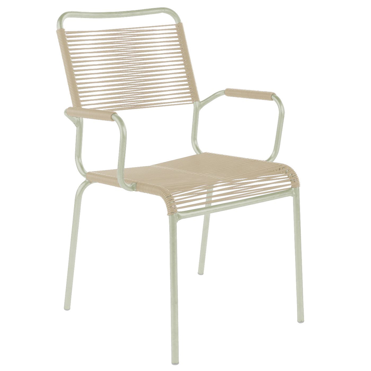Schaffner Rigi Fauteuil Spaghetti avec accoudoirs Vert Pastel 64 Sable pastel 15