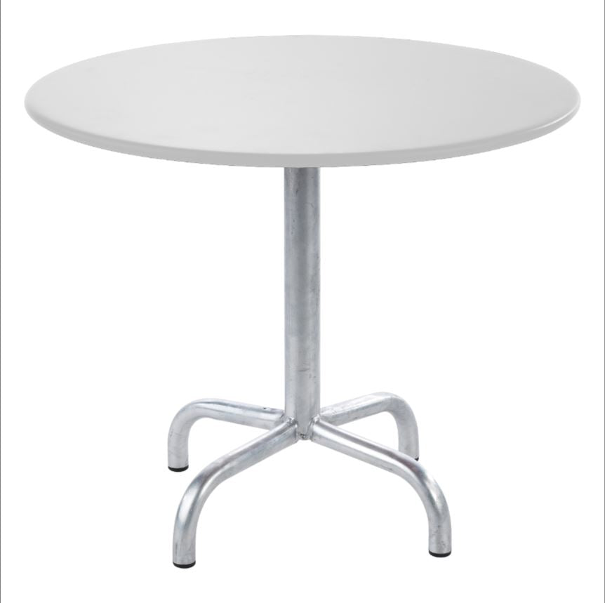 Schaffner Rigi Table d'appoint rabattable Ø60cm Galvanisé à chaud 02 Blanc 90