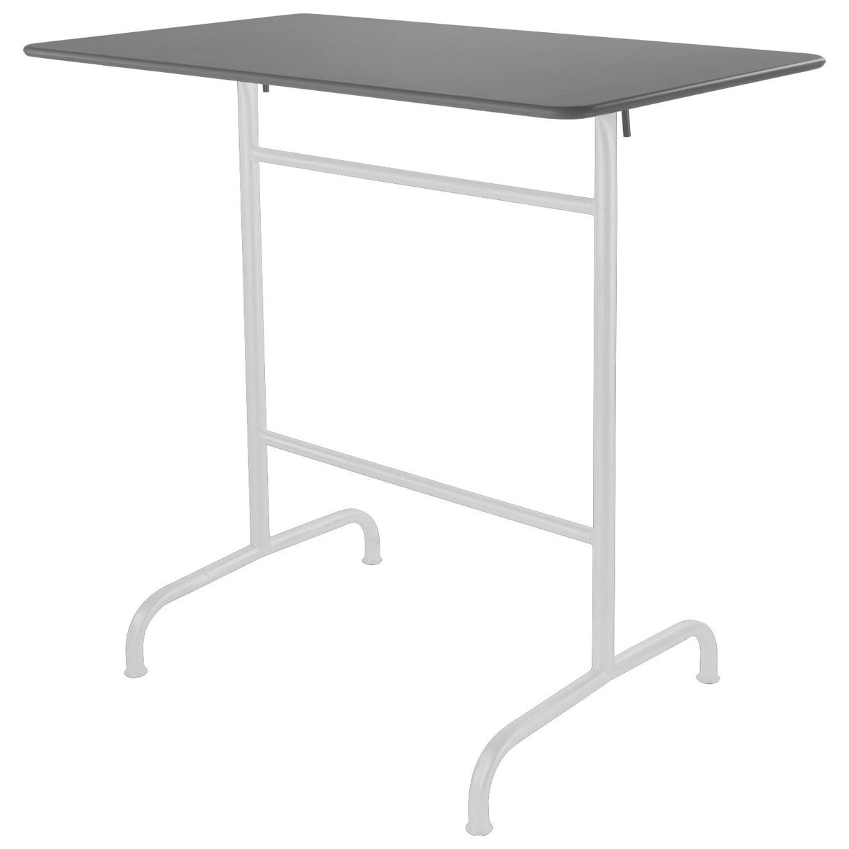 Schaffner Rigi Table haute rabattable 120x70cm Blanc 90 Gris Argent 78