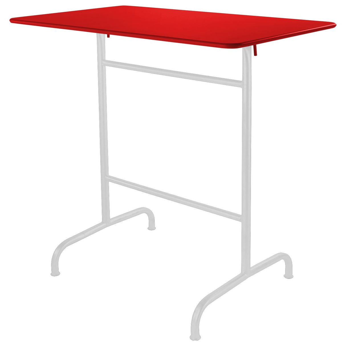 Schaffner Rigi Table haute rabattable 120x70cm Blanc 90 Rouge 30