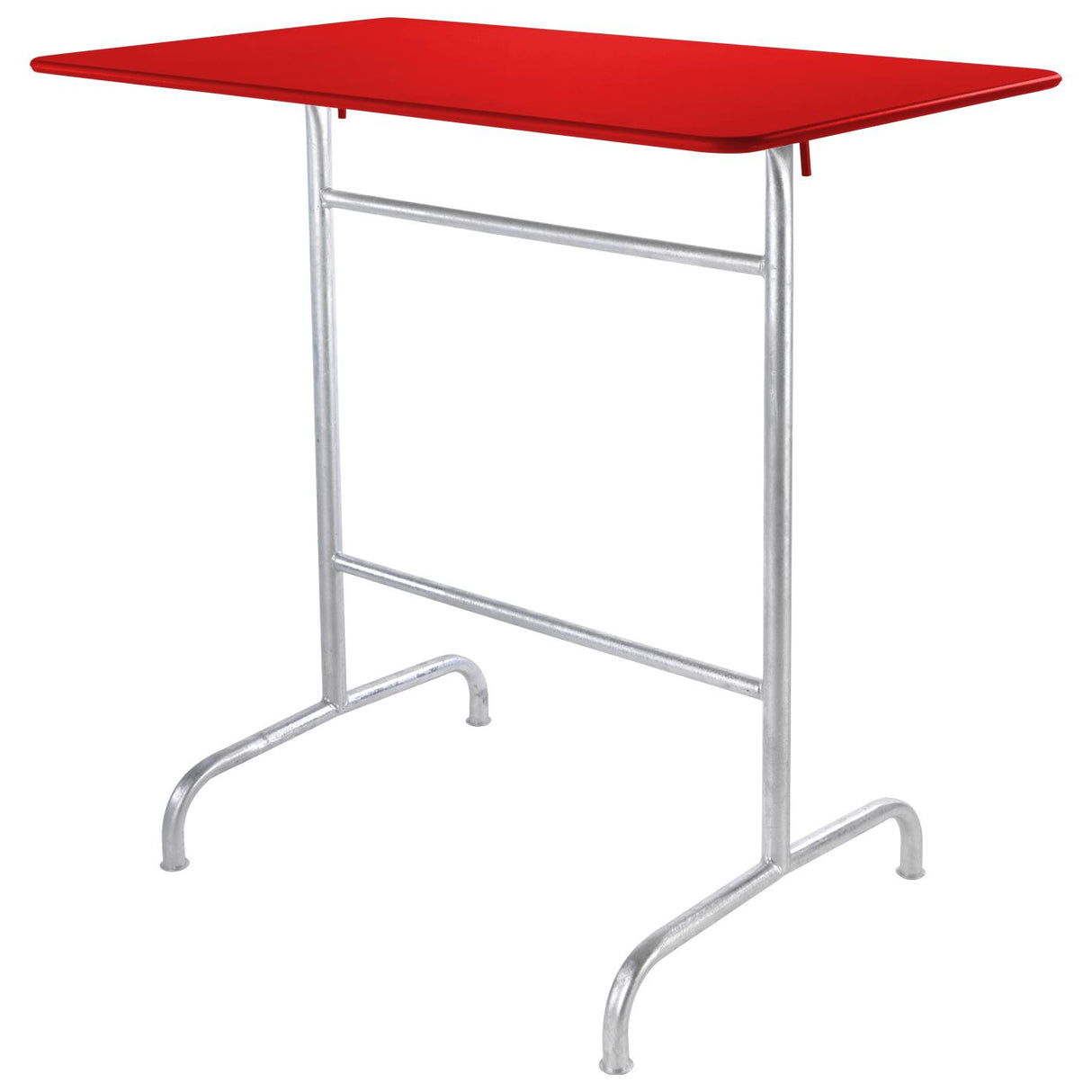 Schaffner Rigi Table haute rabattable 120x70cm Galvanisé à chaud 02 Rouge 30