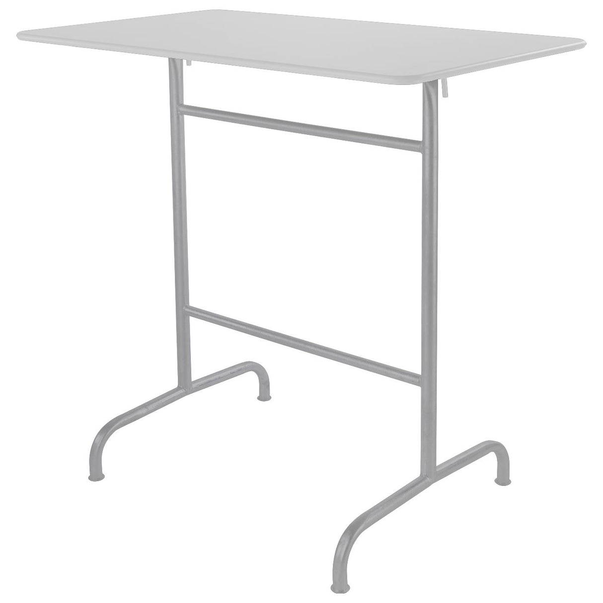 Schaffner Rigi Table haute rabattable 120x70cm Gris Argent 78 Blanc 90