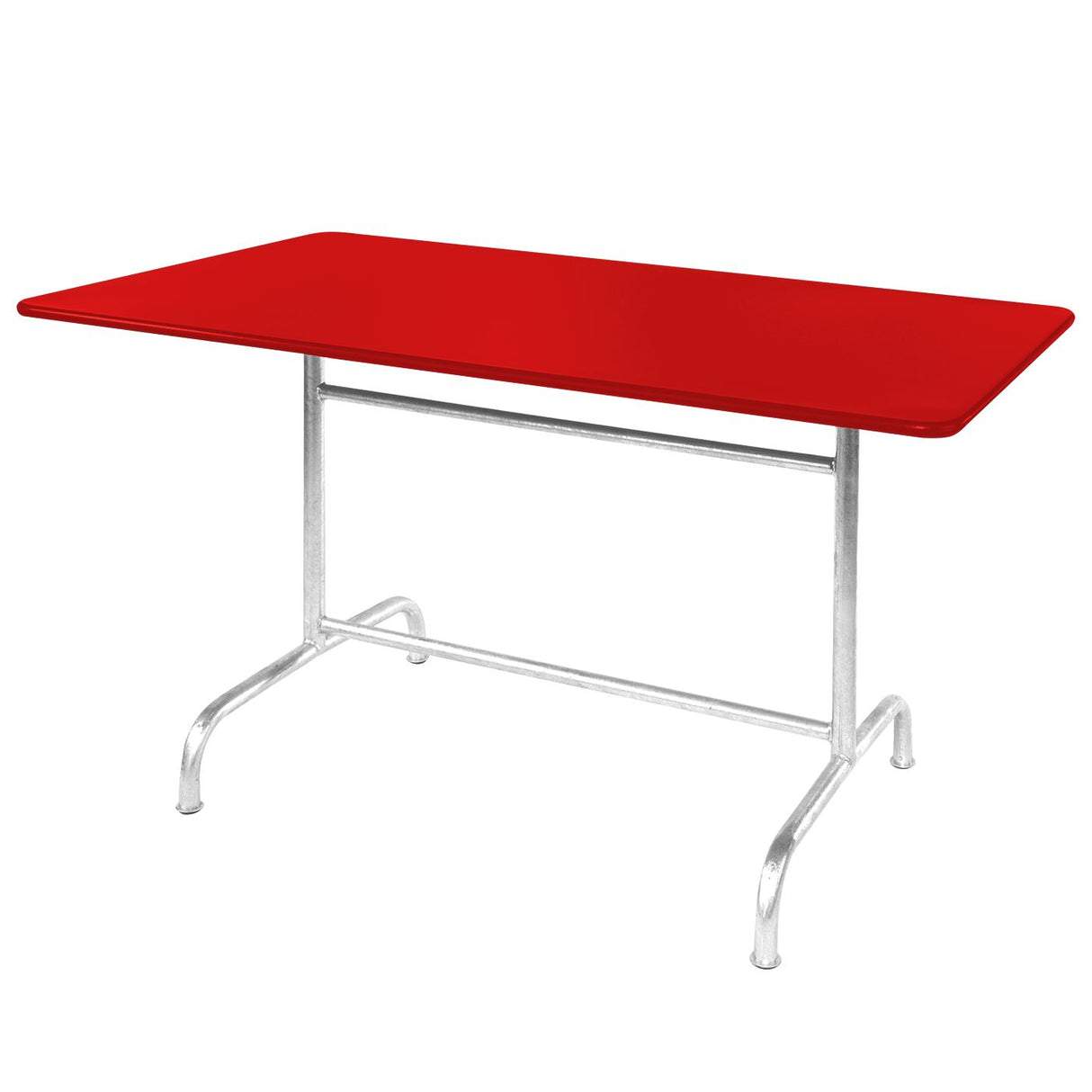 Schaffner Rigi Table repas rabattable 180x90cm Galvanisé à chaud 02 Rouge 30