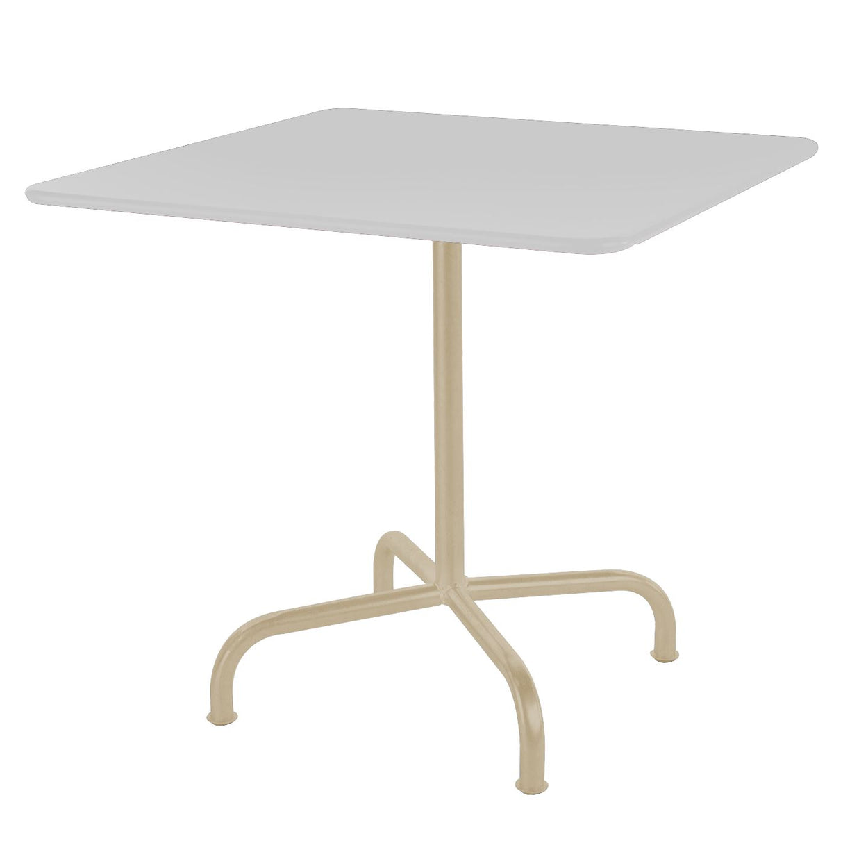 Schaffner Rigi Table repas rabattable 90x90cm Sable Pastel 15 Blanc 90
