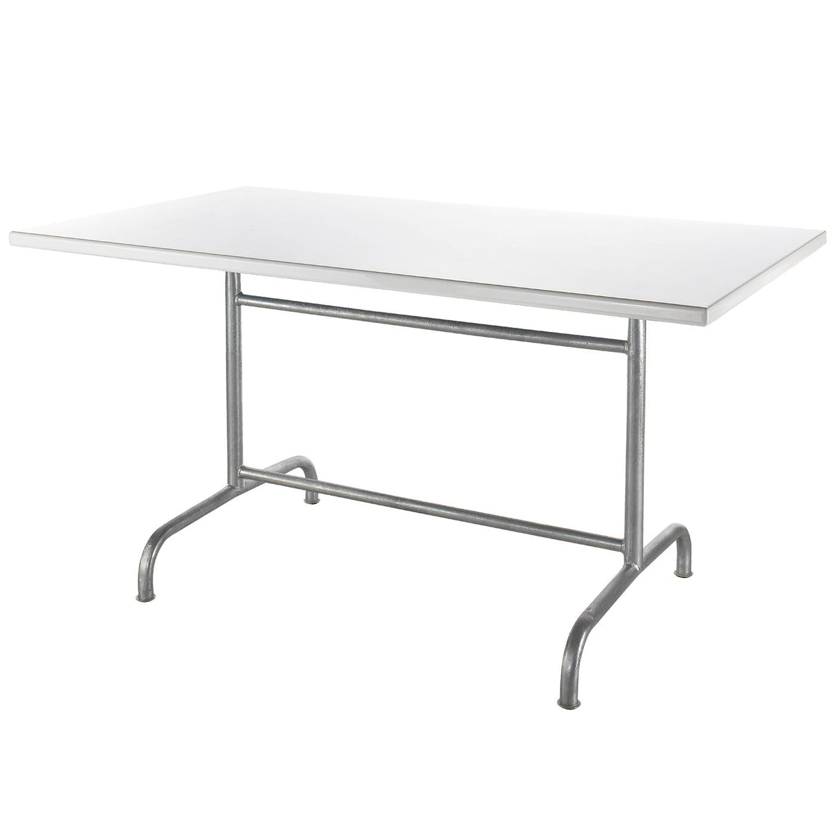 Schaffner Rigi Table repas rabattable métal émaillé 140x80cm Galvanisé à chaud 02 Blanc 90