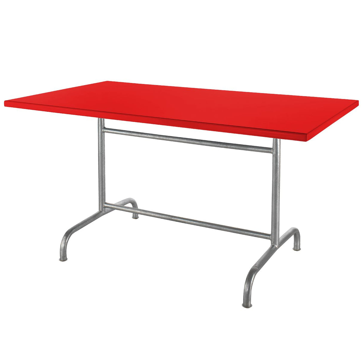 Schaffner Rigi Table repas rabattable métal émaillé 140x80cm Galvanisé à chaud 02 Rouge 30