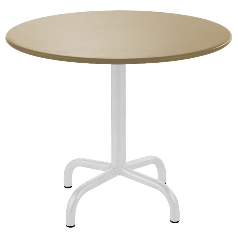 Schaffner Rigi Table repas rabattable ronde Ø80cm Blanc 90 Marron Pastel 83