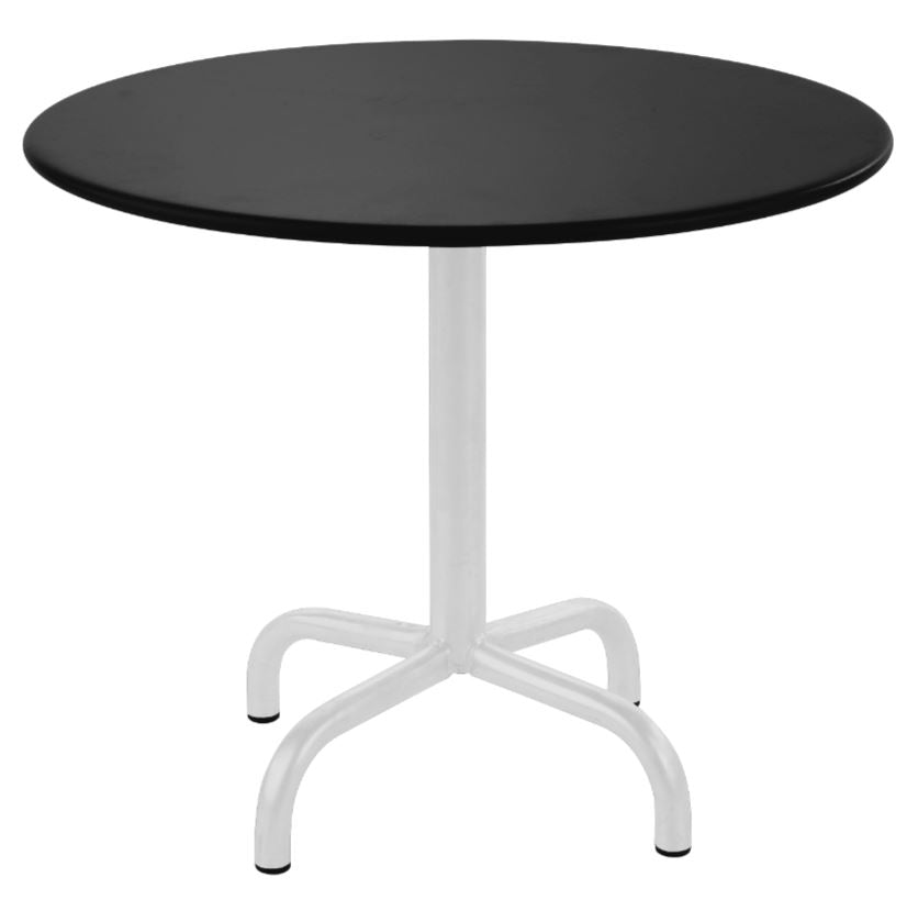 Schaffner Rigi Table repas rabattable ronde Ø80cm Blanc 90 Noir 91