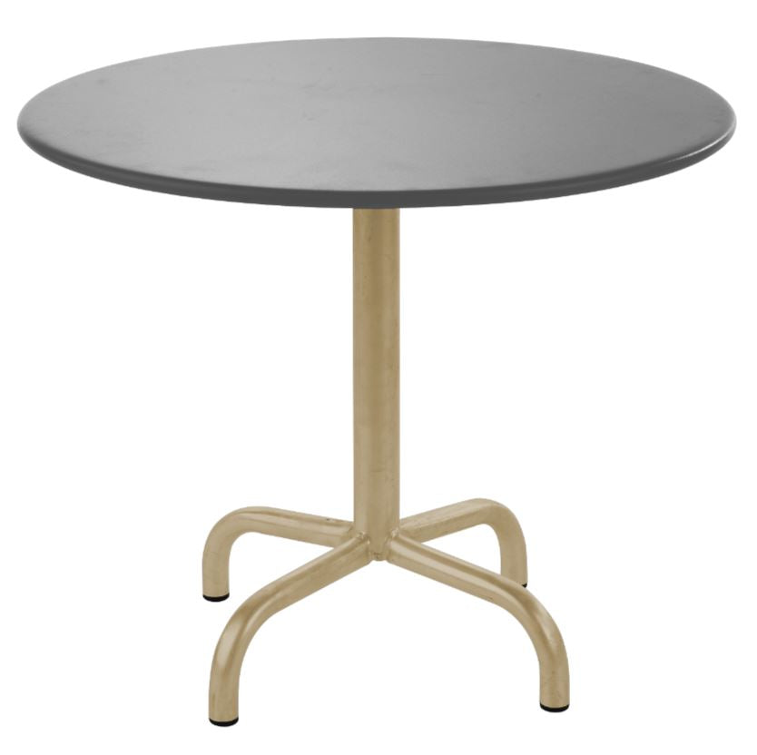Schaffner Rigi Table repas rabattable ronde Ø80cm Marron Pastel 83 Gris Argent 78