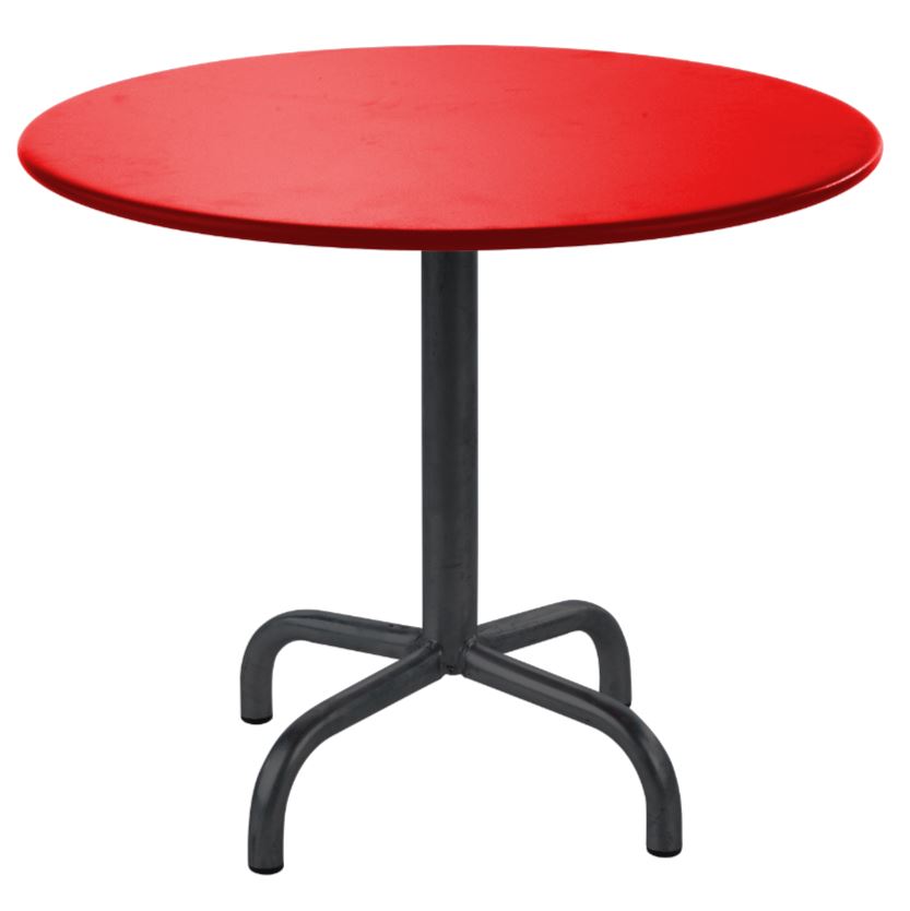 Schaffner Rigi Table repas rabattable ronde Ø80cm Noir 91 Rouge 30