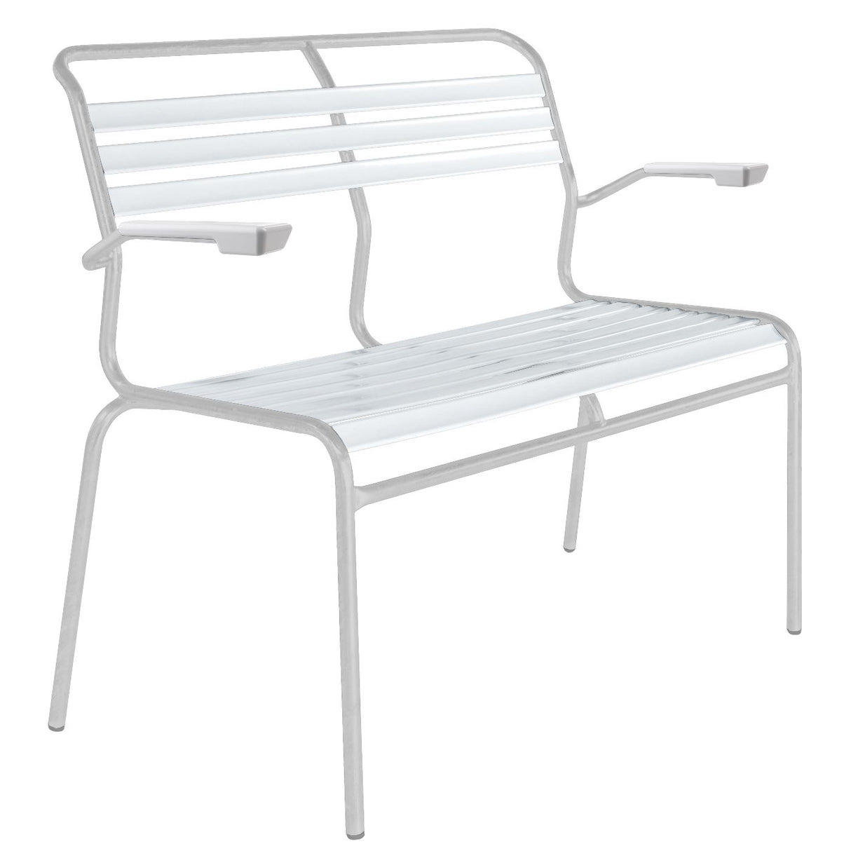 Schaffner Säntis Banc à lattes 2 places avec accoudoirs Blanc 90 Blanc 90