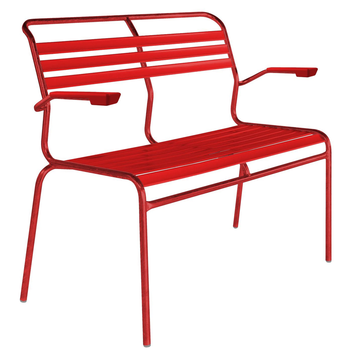 Schaffner Säntis Banc à lattes 2 places avec accoudoirs Rouge 30 Rouge 30