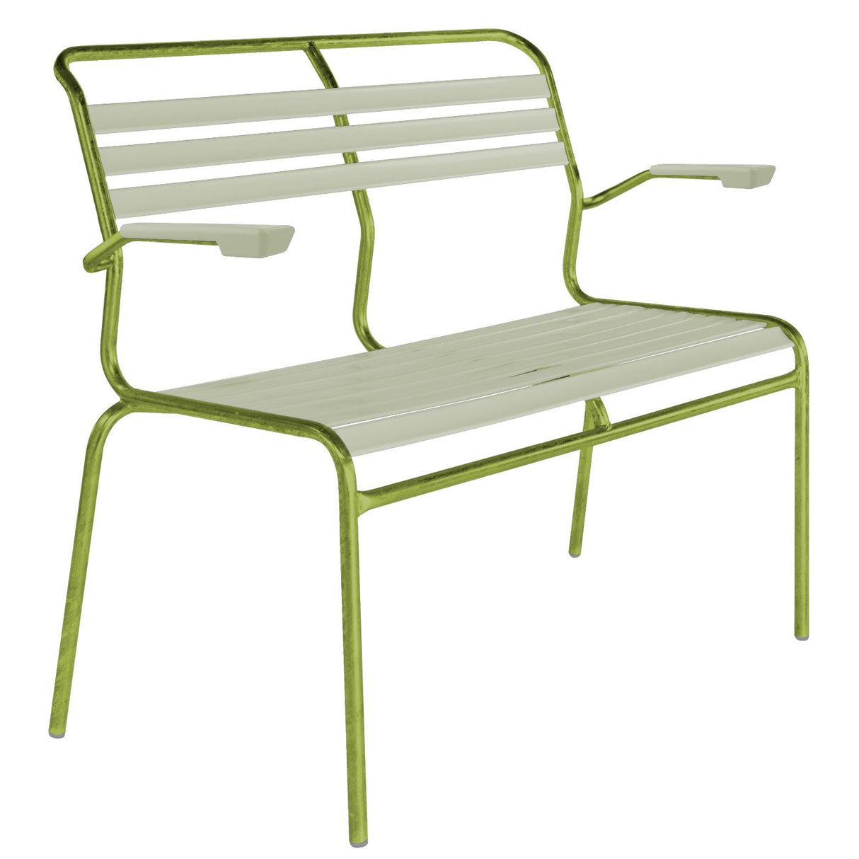 Schaffner Säntis Banc à lattes 2 places avec accoudoirs Vert Clair 63 Vert pastel 64