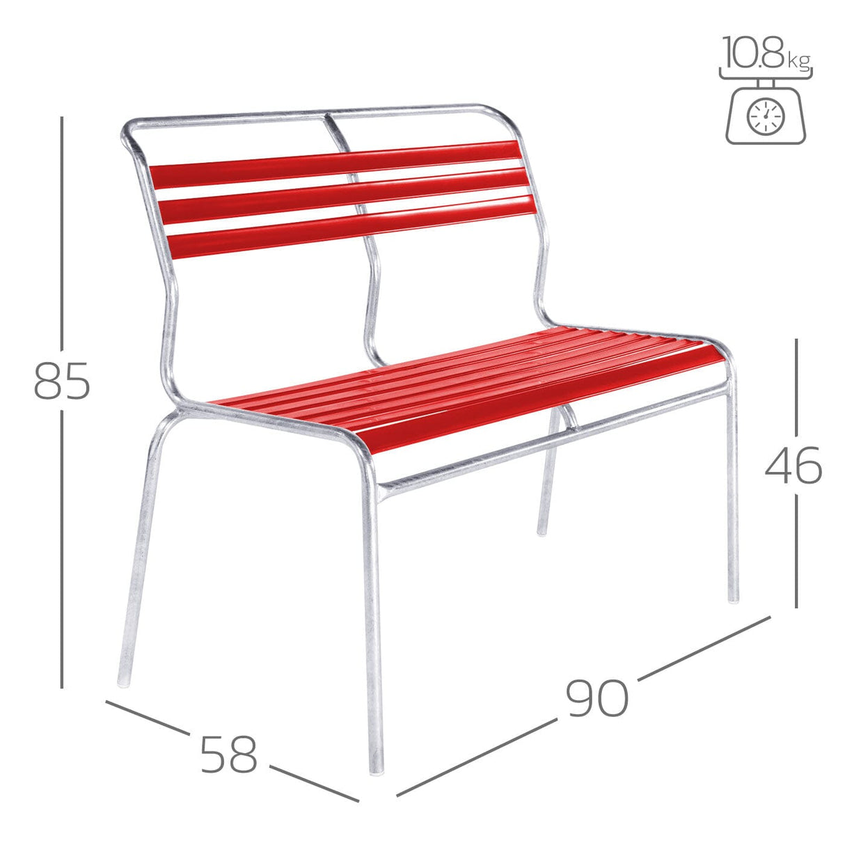 Schaffner Säntis Banc à lattes 2 places sans accoudoirs