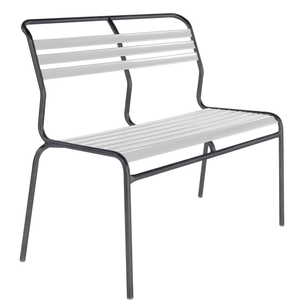 Schaffner Säntis Banc à lattes 2 places sans accoudoirs Antracite 77 Blanc 90