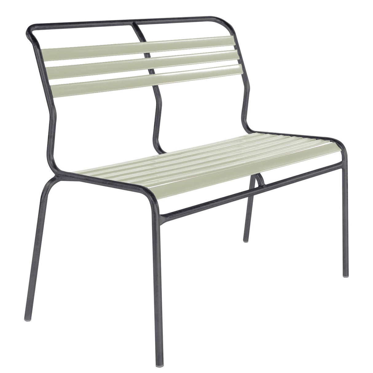 Schaffner Säntis Banc à lattes 2 places sans accoudoirs Antracite 77 Vert pastel 64