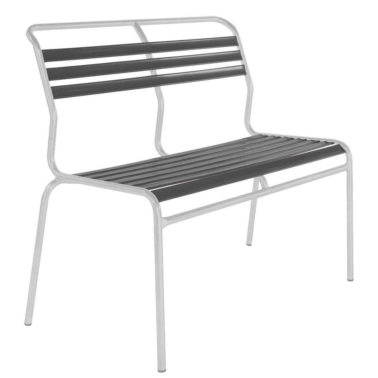 Schaffner Säntis Banc à lattes 2 places sans accoudoirs Blanc 90 Anthracite 77