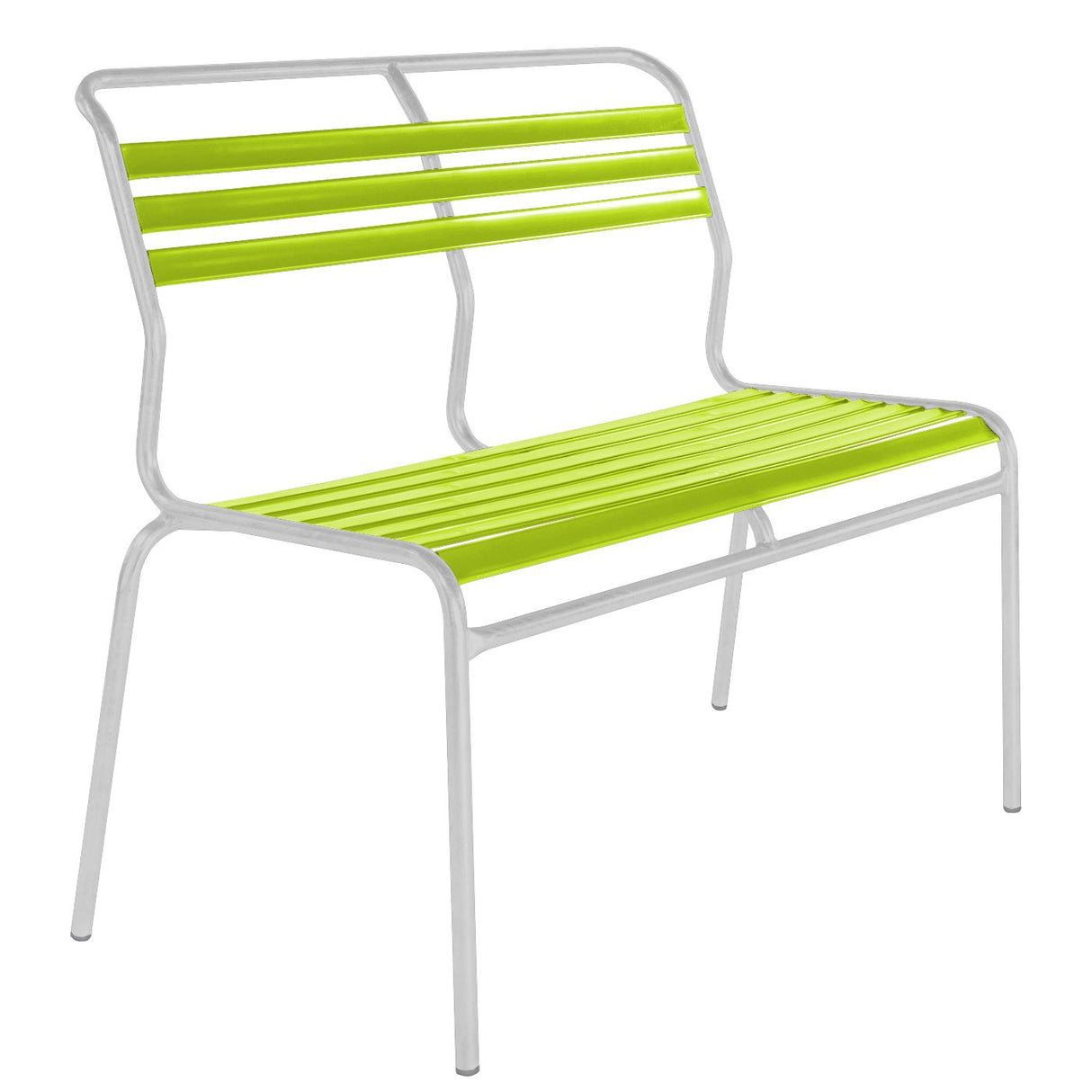 Schaffner Säntis Banc à lattes 2 places sans accoudoirs Blanc 90 Vert Clair 63