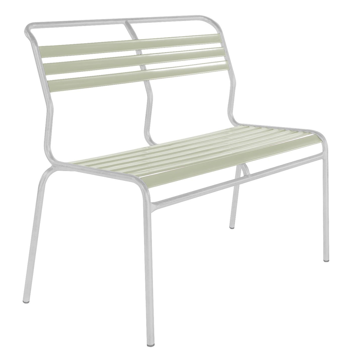 Schaffner Säntis Banc à lattes 2 places sans accoudoirs Blanc 90 Vert pastel 64