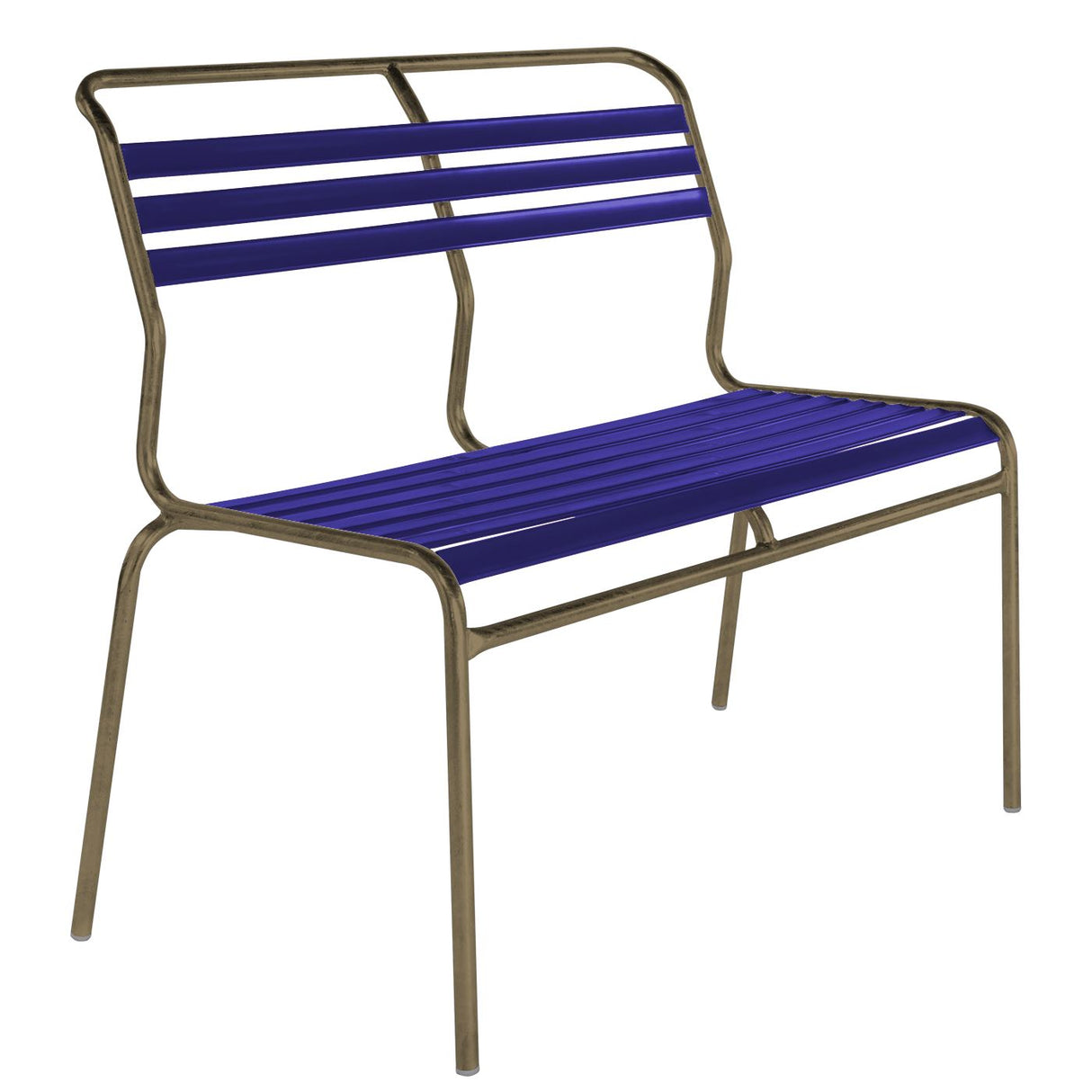 Schaffner Säntis Banc à lattes 2 places sans accoudoirs Champagne 85 Bleu 53