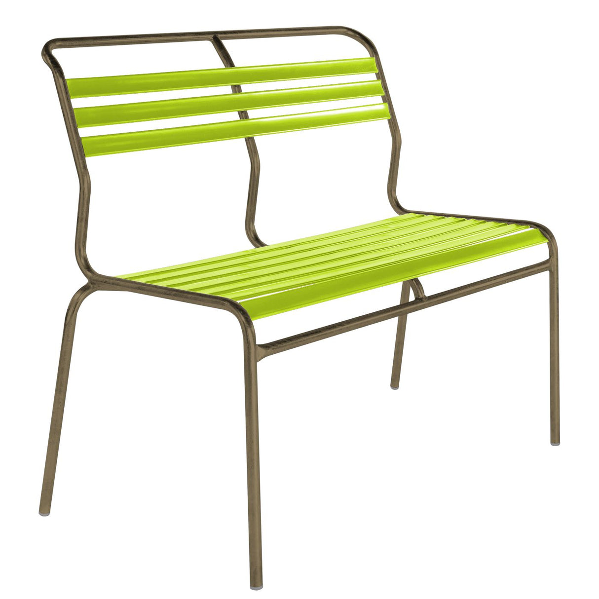 Schaffner Säntis Banc à lattes 2 places sans accoudoirs Champagne 85 Vert Clair 63