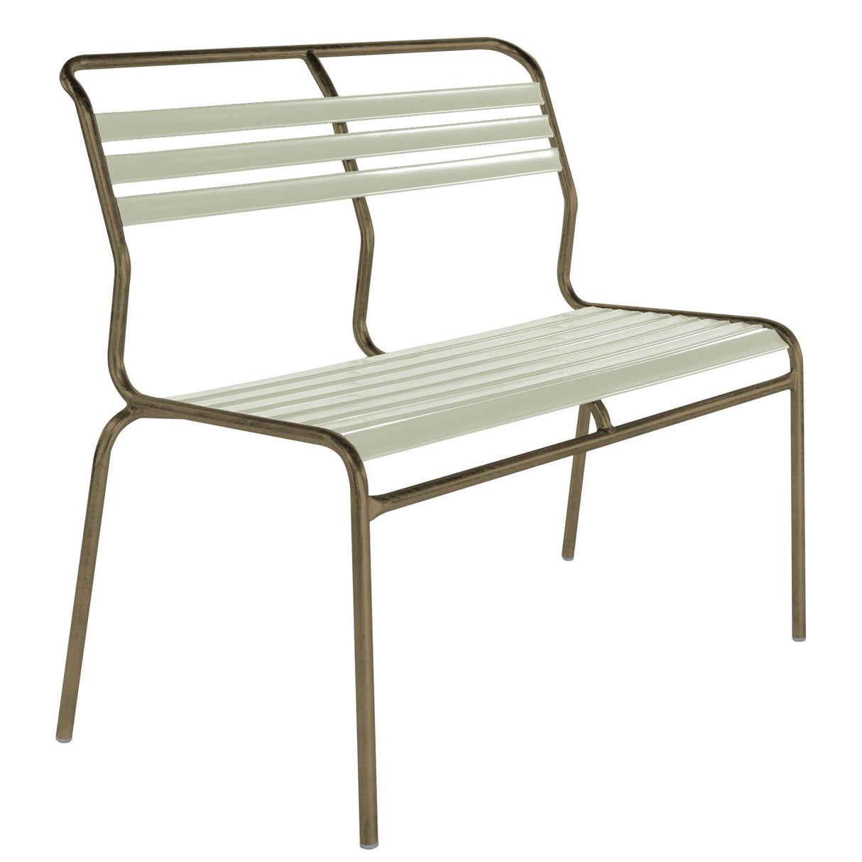 Schaffner Säntis Banc à lattes 2 places sans accoudoirs Champagne 85 Vert pastel 64