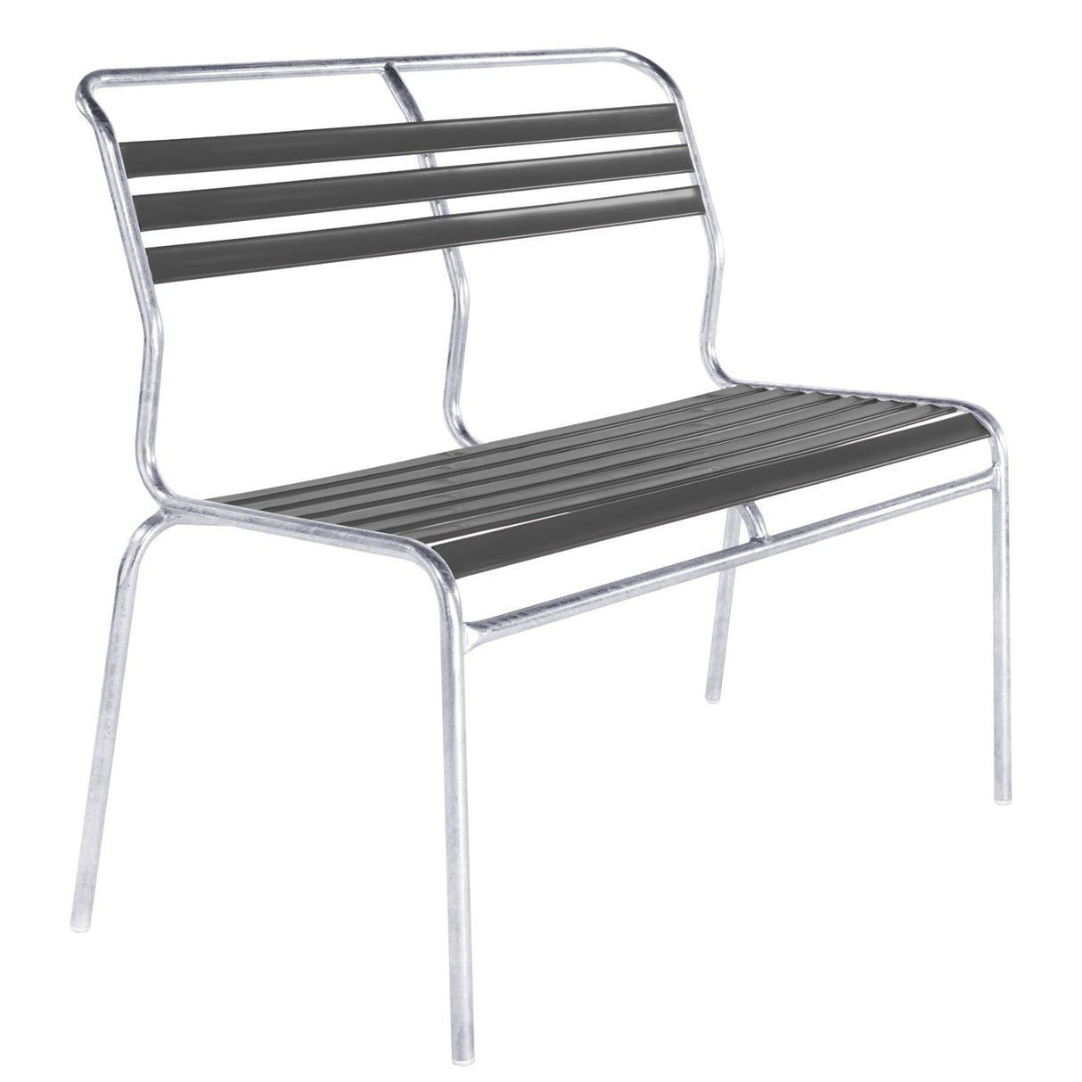 Schaffner Säntis Banc à lattes 2 places sans accoudoirs Galvanisé à chaud 02 Anthracite 77
