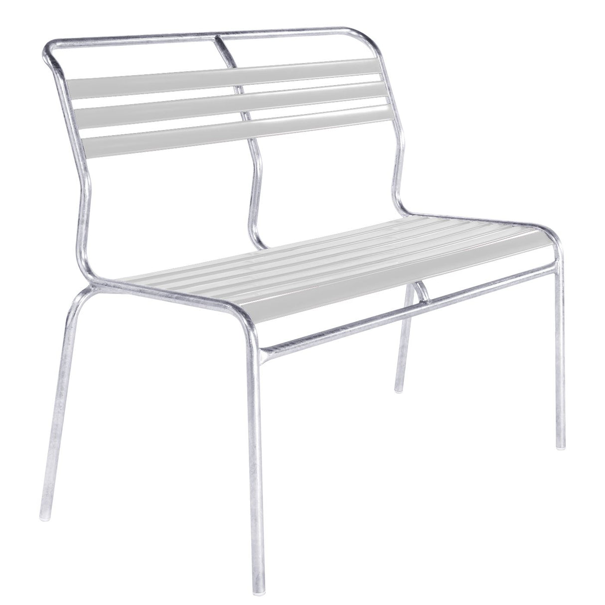 Schaffner Säntis Banc à lattes 2 places sans accoudoirs Galvanisé à chaud 02 Blanc 90
