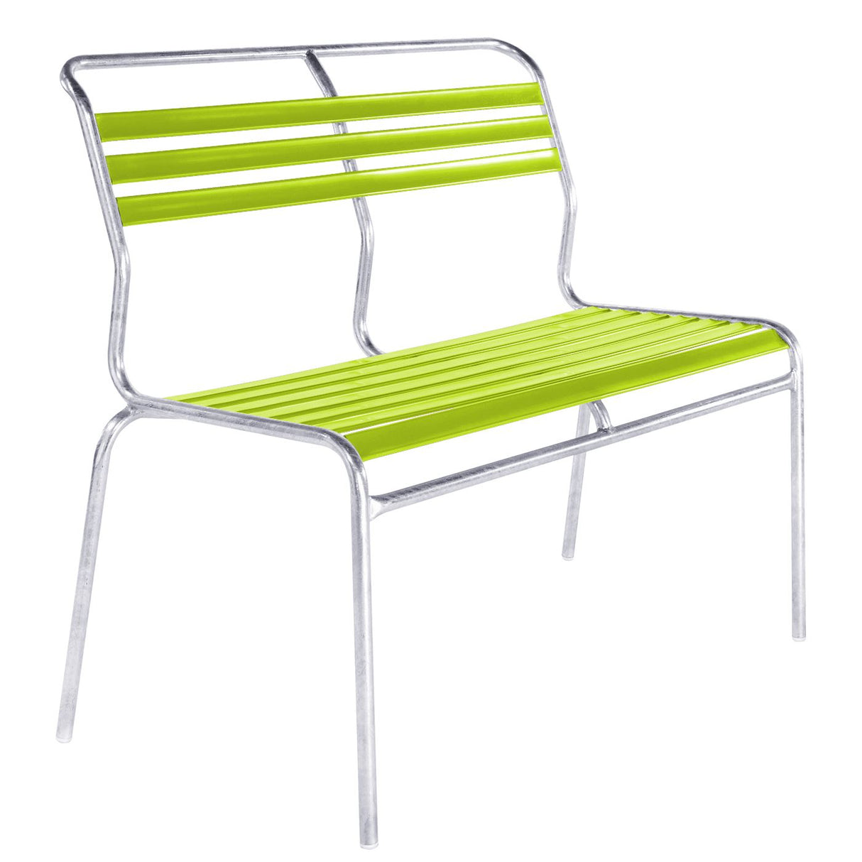 Schaffner Säntis Banc à lattes 2 places sans accoudoirs Galvanisé à chaud 02 Vert Clair 63
