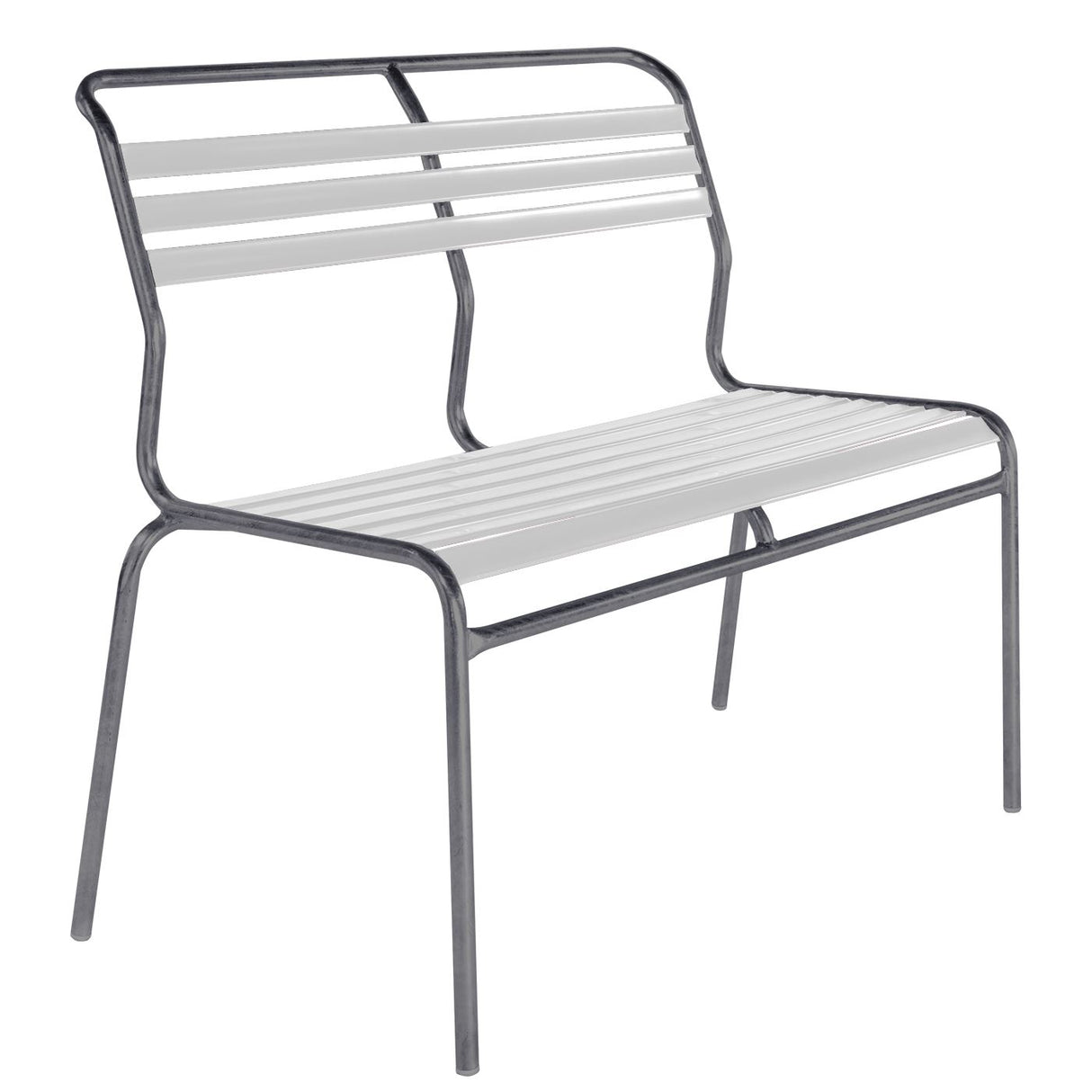 Schaffner Säntis Banc à lattes 2 places sans accoudoirs Graphite 73 Blanc 90