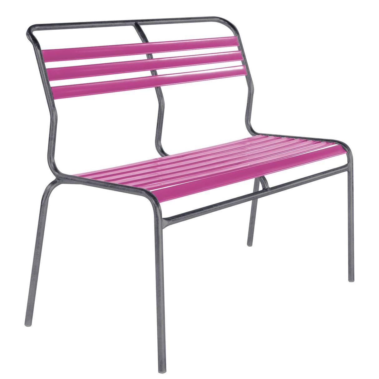 Schaffner Säntis Banc à lattes 2 places sans accoudoirs Graphite 73 Rose 41