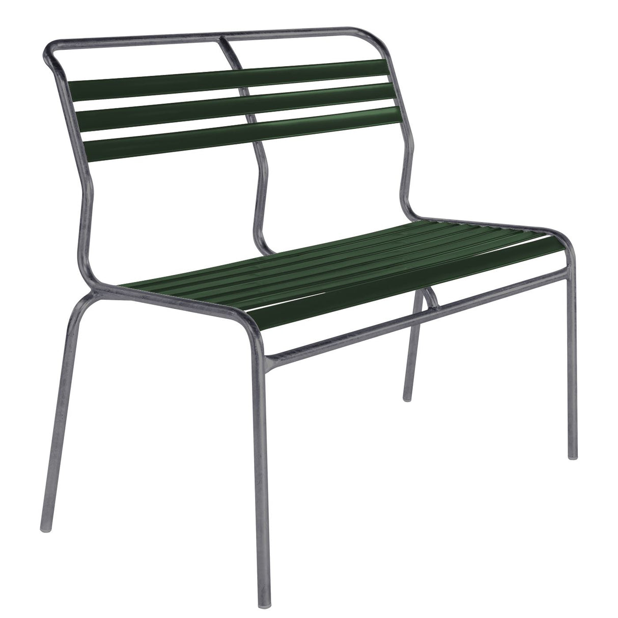 Schaffner Säntis Banc à lattes 2 places sans accoudoirs Graphite 73 Vert sapin 66