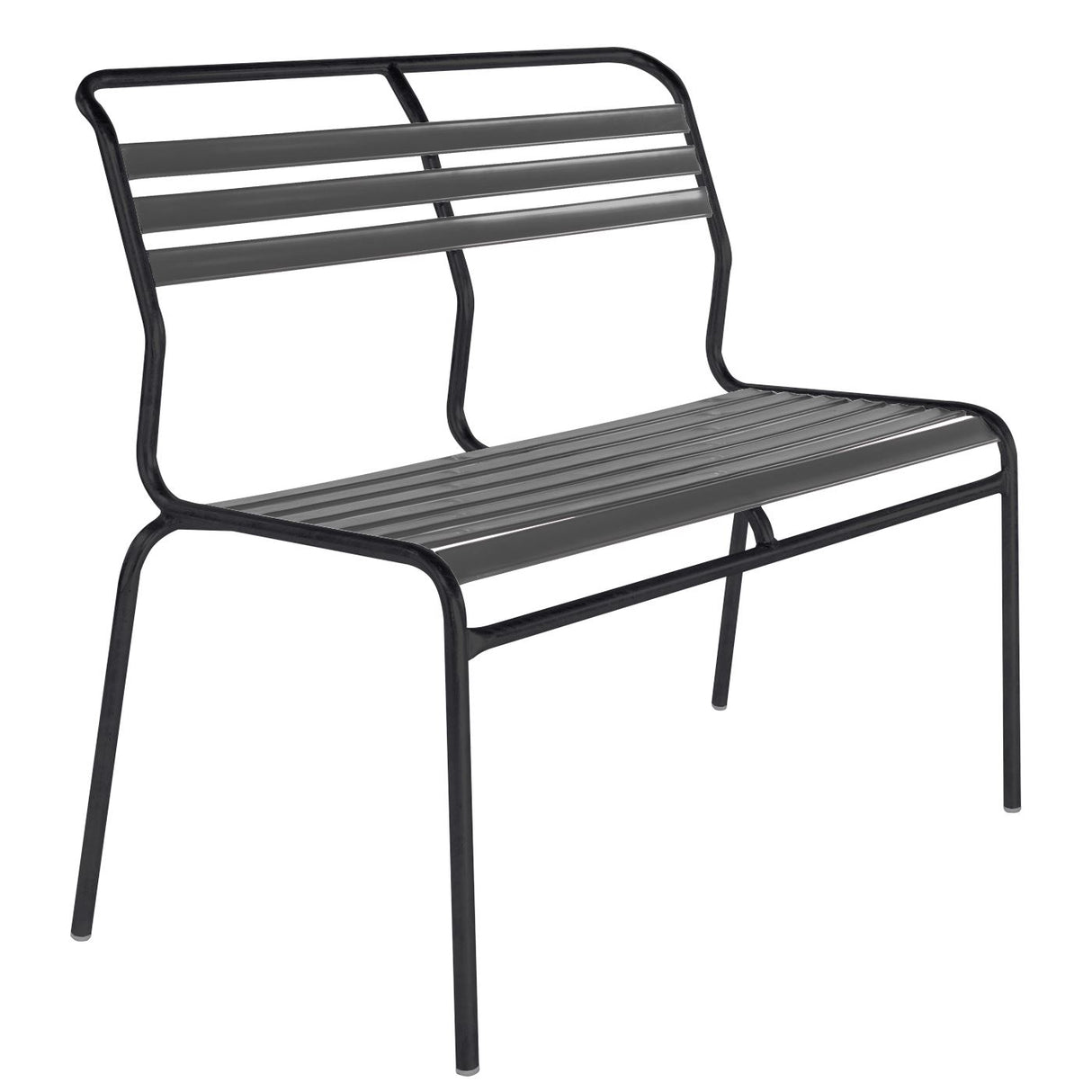 Schaffner Säntis Banc à lattes 2 places sans accoudoirs Noir 91 Anthracite 77