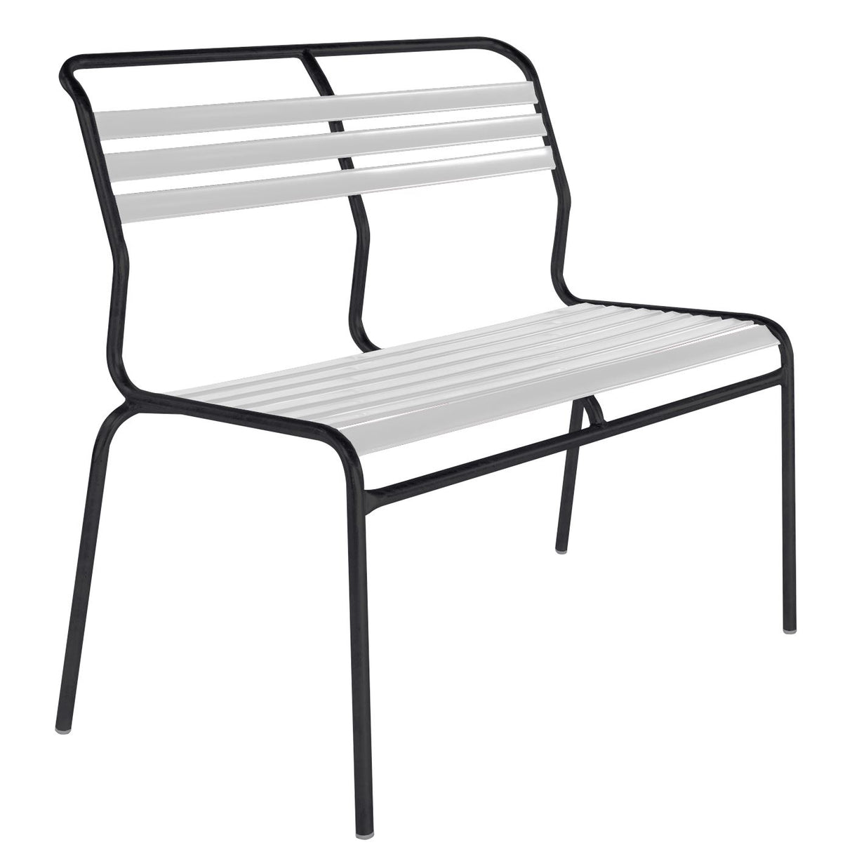 Schaffner Säntis Banc à lattes 2 places sans accoudoirs Noir 91 Blanc 90