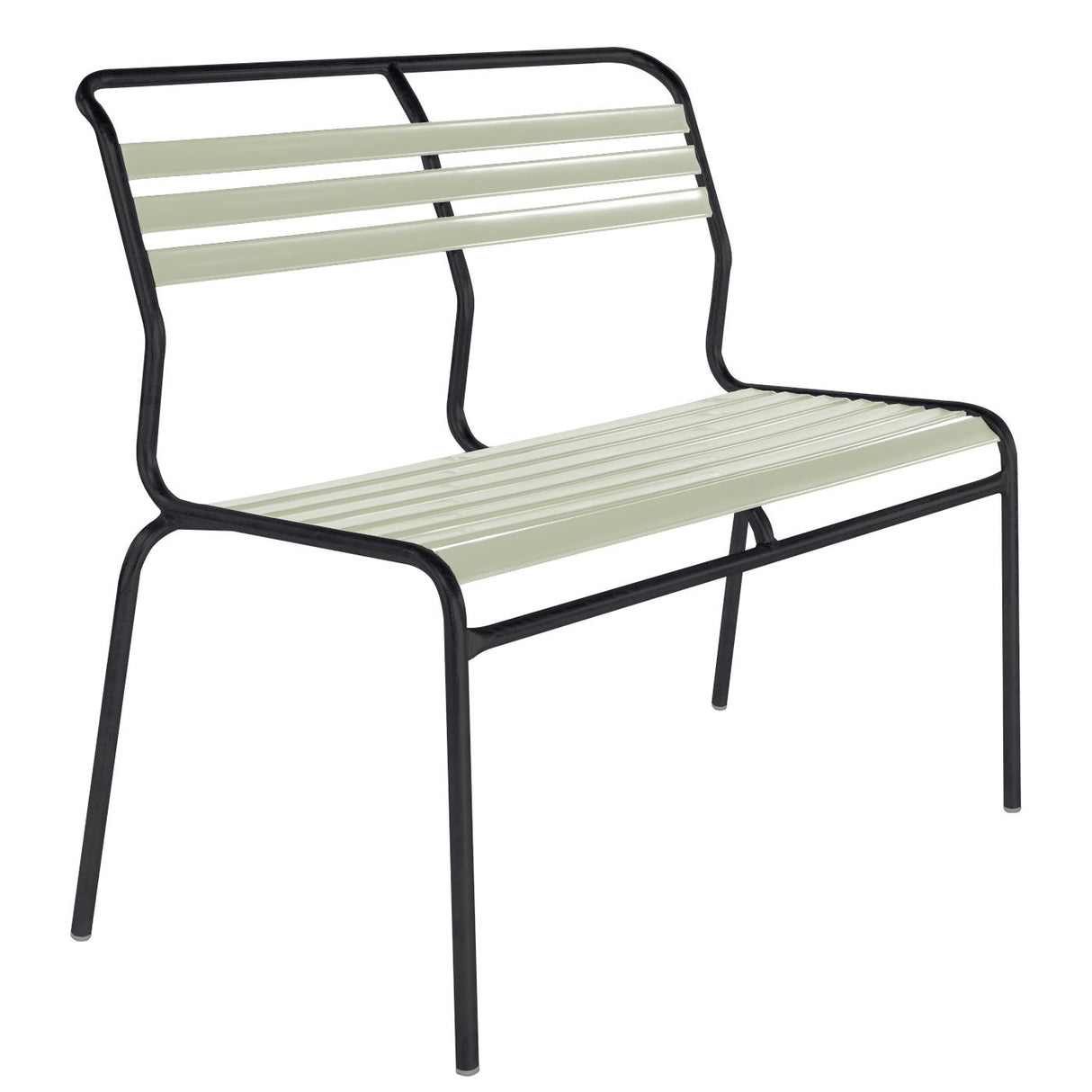 Schaffner Säntis Banc à lattes 2 places sans accoudoirs Noir 91 Vert pastel 64