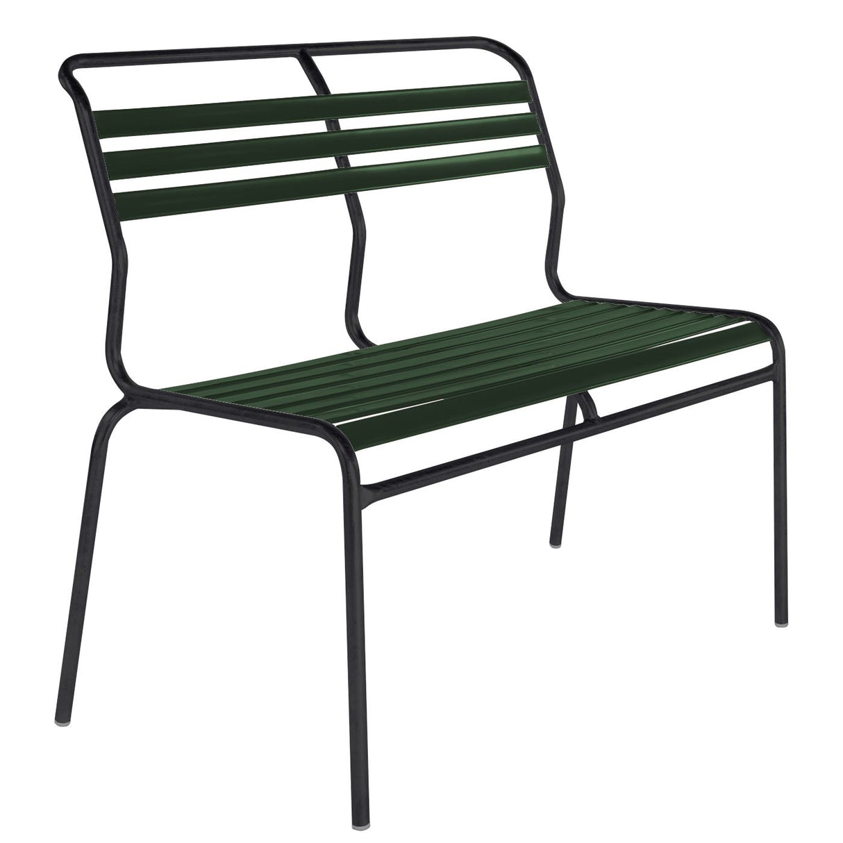 Schaffner Säntis Banc à lattes 2 places sans accoudoirs Noir 91 Vert sapin 66