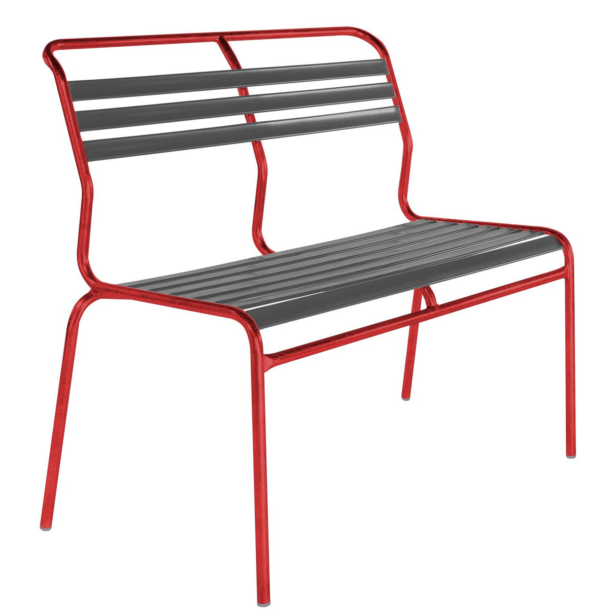 Schaffner Säntis Banc à lattes 2 places sans accoudoirs Rouge 30 Anthracite 77