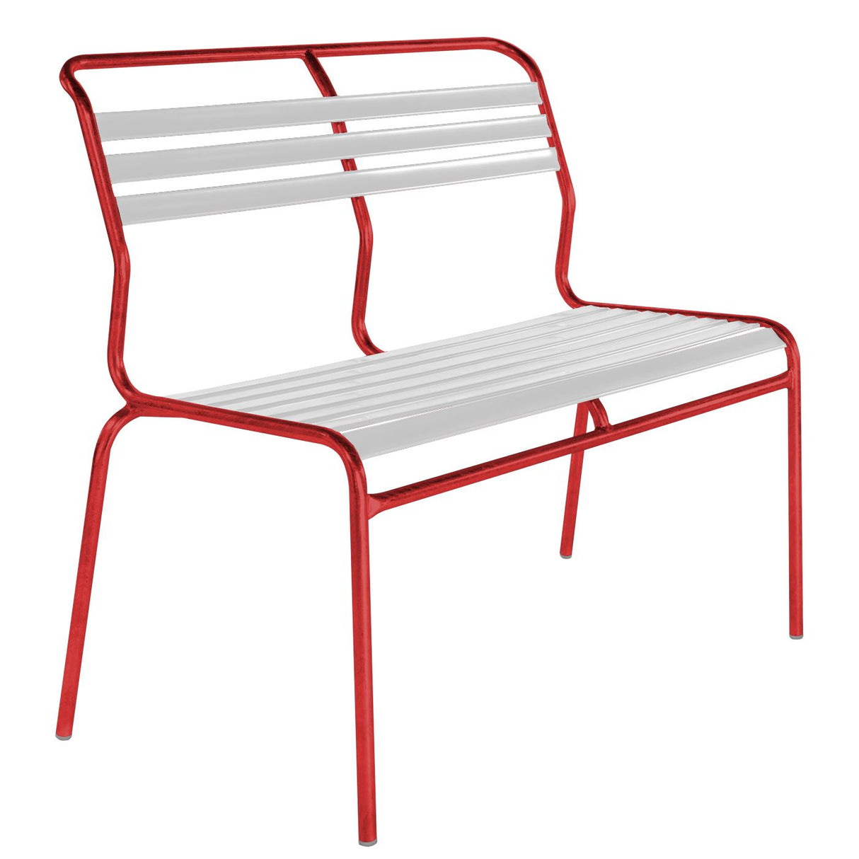 Schaffner Säntis Banc à lattes 2 places sans accoudoirs Rouge 30 Blanc 90
