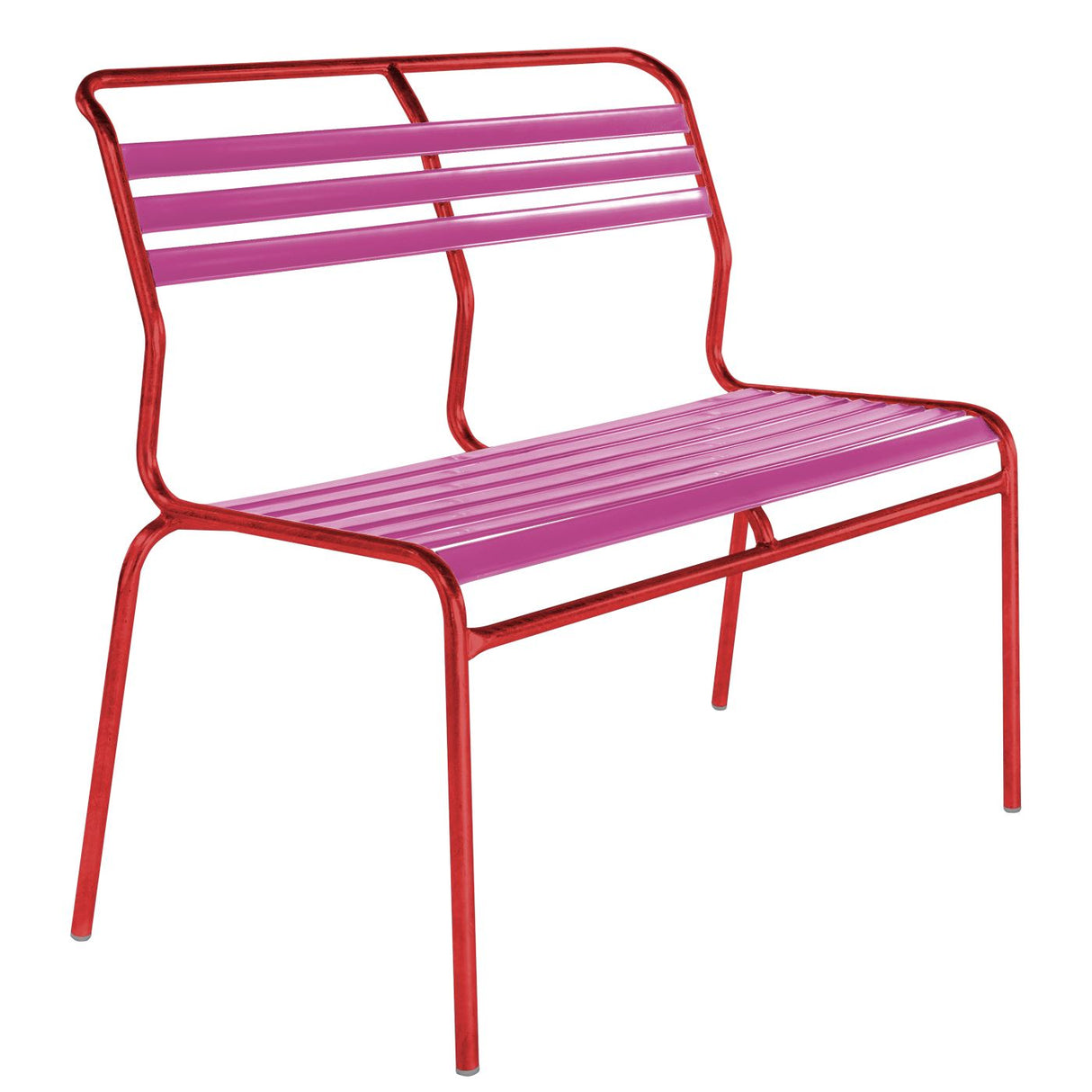 Schaffner Säntis Banc à lattes 2 places sans accoudoirs Rouge 30 Rose 41