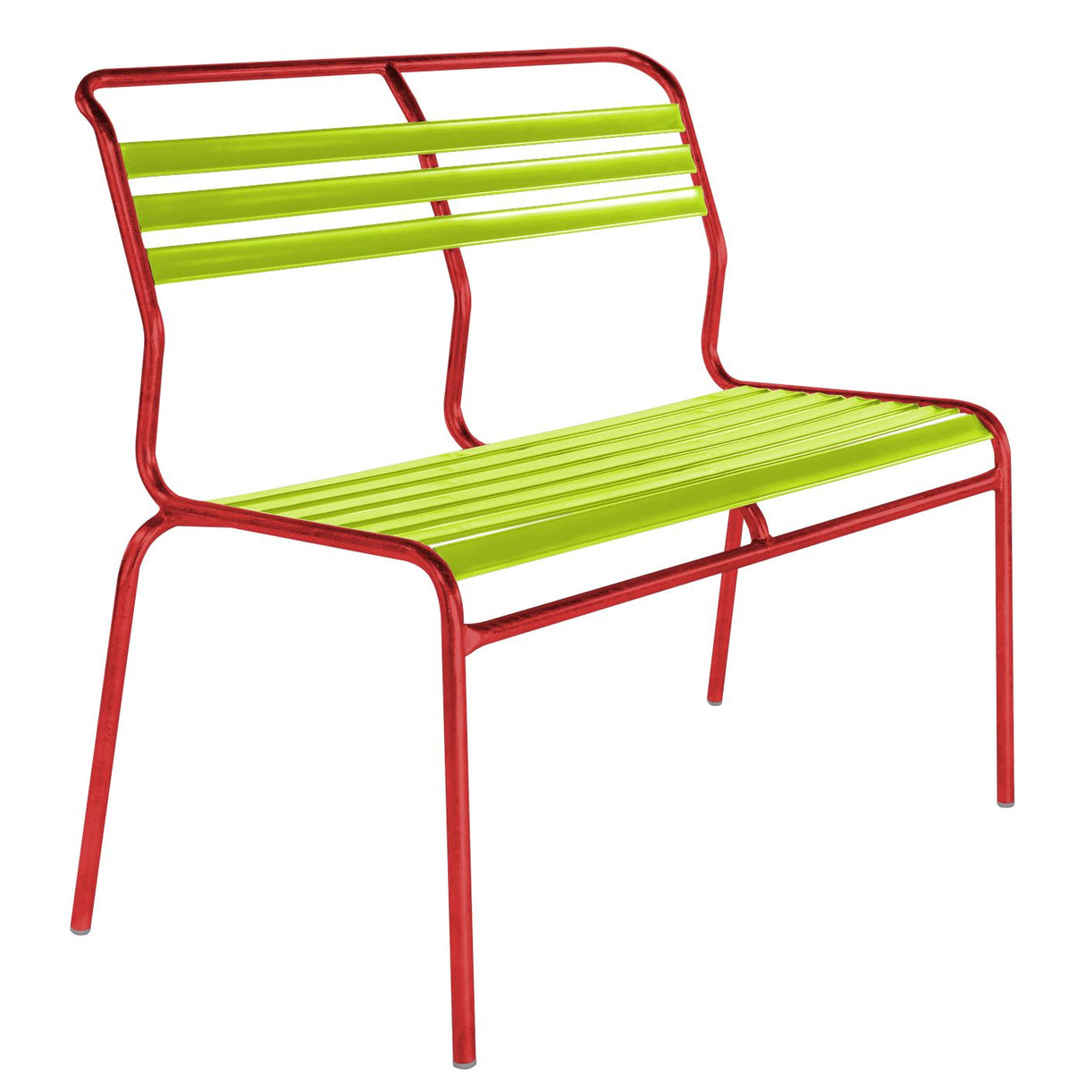 Schaffner Säntis Banc à lattes 2 places sans accoudoirs Rouge 30 Vert Clair 63